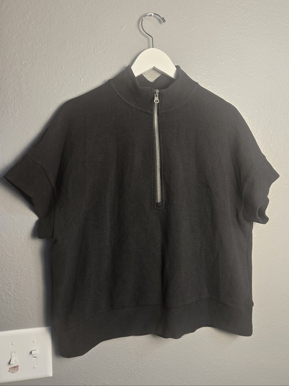Te Verde Exercise Black Zipper Top Petite XL